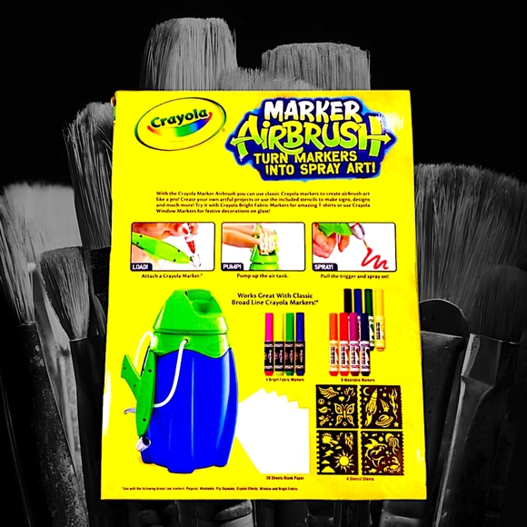 NIB Crayola Air Marker Sprayer Airbrush Kit Nom024657 Washable Markers & Paper - Picture 5 of 12